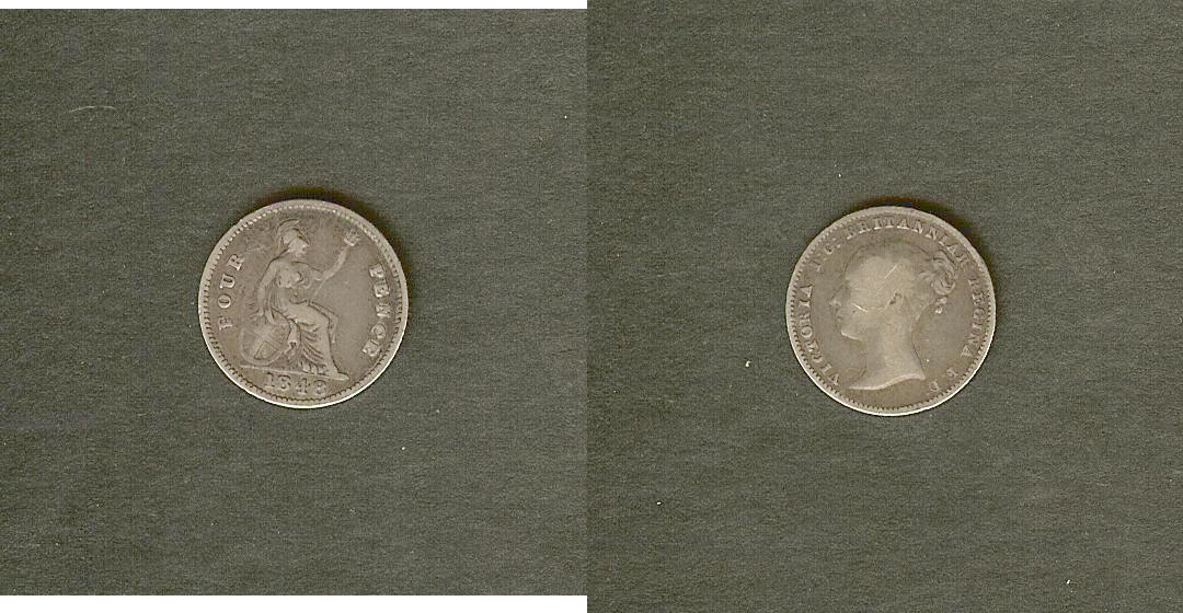 English 4 pence "groat" 1848 aF/aVFF